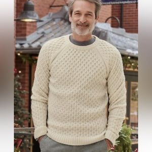 Sundance Bronwyn ivory honeycomb knit wool sweater - XXL